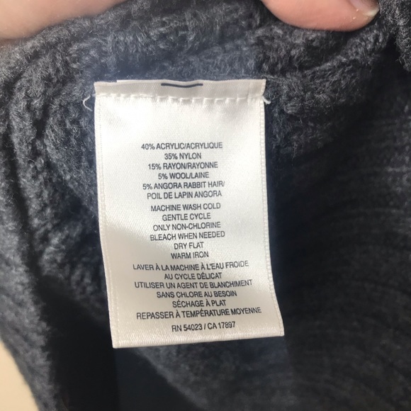 OLD NAVY V Neck Cable Knit Pullover Charcoal Grey - Picture 5 of 8